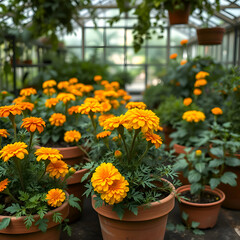Fototapeta premium flowers in a greenhouse