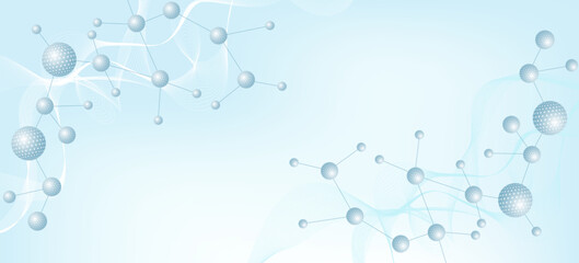 Structure molecule and communication Dna, atom, neurons. Science concept for your design. Connected lines with dots. Medical, technology, chemistry, science background. Vector illustration.