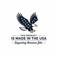 Naklejka premium Bold Emblem Representing American Manufacturing And Workforce Commitment