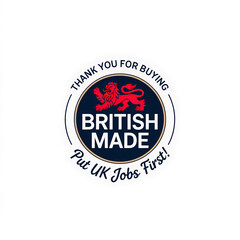 Fototapeta premium British Manufacturing Badge Promoting National Pride And Support For Local Workforce