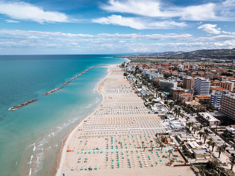 Aerial View of San Benedetto's Sandy Beaches and Coastline