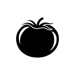 Tomato Silhouette Vector Icon Simple Design on White Background.