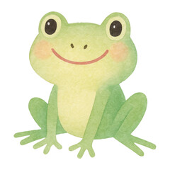 Obraz premium PNG Cute watercolor frog illustration.