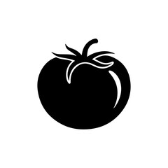 Tomato Silhouette Vector Icon Simple Design on White Background.