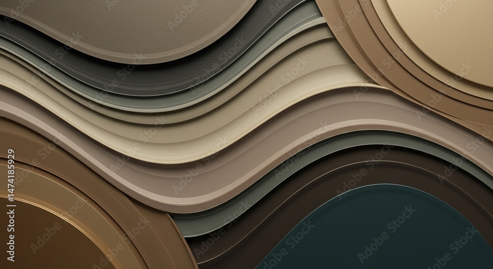 Aufkleber a series of brown and black stripes are arranged in a wave pattern