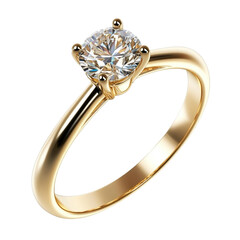 Golden ring with a sparkling diamond a symbol of love and commitment