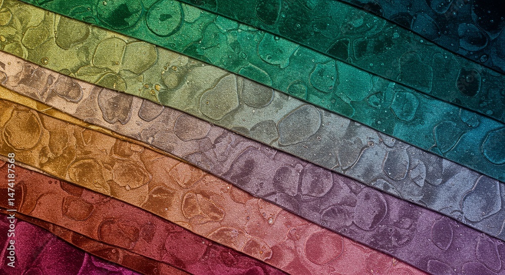 Poster a colorful strip of fabric with a pattern of circles