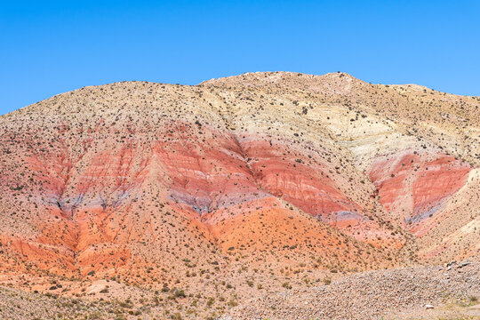 Scenic red and orange mountains in La Puna, Argentina