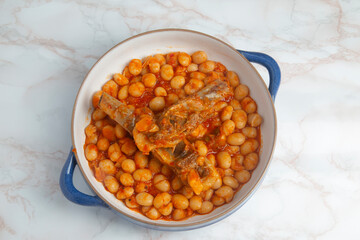 Baked beans, Baked beans with meat, Dried bean (kuru fasulye):Traditional delicious Turkish foods,