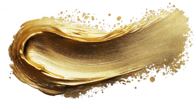 Abstract golden brush stroke with PNG transparent background effect - Powered by Adobe