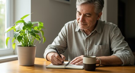 Person writing in notebook
