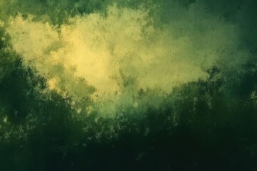 Obraz premium Abstract watercolor painting in muted greens and yellows, displaying textured brushstrokes and mottled effects