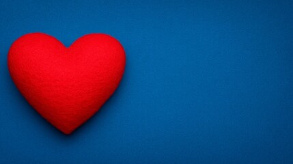 Fototapeta premium A red heart is held by hands on a blue background, created using ai generative techniques