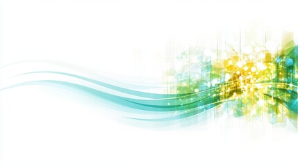 Colorful abstract wave background with glowing elements and soft gradients for modern design applications and creative projects