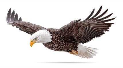Obraz premium Majestic Bald Eagle in Flight with Wings Spread Wide. (2)