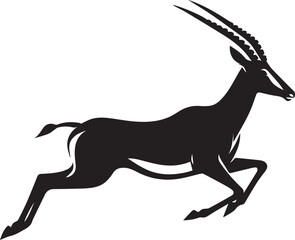 Running Antelope Silhouette Vector Set – Wildlife Animal Motion Illustrations for Logo, Design, and Decor