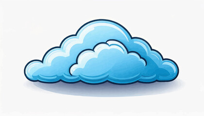 Minimal Blue Cloud Outline Vector