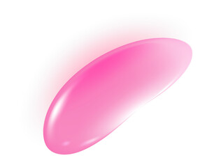 Pink water drop. Jelly serum and cosmetic transparent oil. Liquid gel and cream for skincare. Soap bubble of shampoo and shower gel. Splash and drip top view