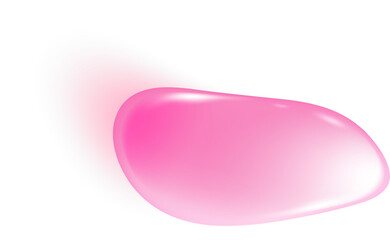 Pink water drop. Jelly serum and cosmetic transparent oil. Liquid gel and cream for skincare. Soap bubble of shampoo and shower gel. Splash and drip top view