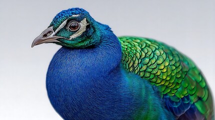 Obraz premium Majestic Indian Peahen CloseUp Portrait.