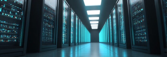 A datacenter banner shows a 3d illustration of server racks housed in a server room