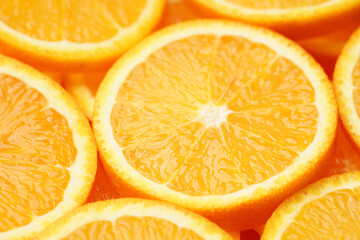 Marco shot an orange and turned it. Citrus. Close-up of citrus orange pulp. Orange slices. Fruit background.	
