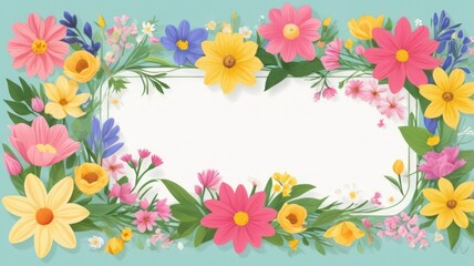 spring flowers frame