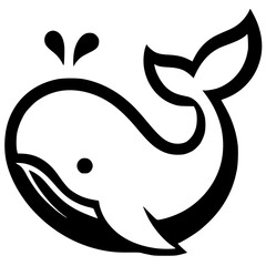 Silhouette of a baby whale