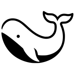 Silhouette of a baby whale