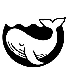 Silhouette of a baby whale