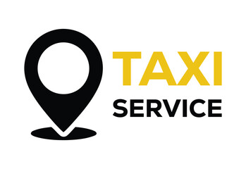 Taxi Service Logo Location Pin and Bold Text Design © NASRIN