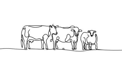 One continuous line drawing of Farmer activity. Agricultural concept. Doodle vector illustration in simple linear style.