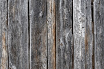 Weathered wooden fence panels.  Vertical planks of aged grey and brown wood