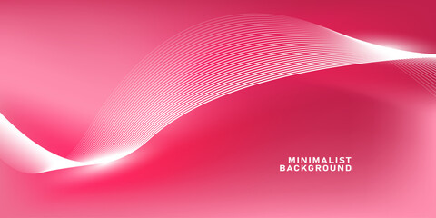 Abstract pink gradient background with shining lines waves. Minimalist background for banner, poster, cover, brochure, flyer, website