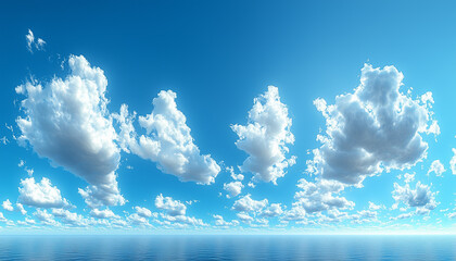 Clear blue sky with a few small white clouds