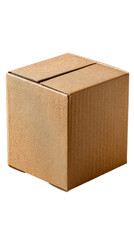 Fototapeta premium Shipping Parcel: A plain, sturdy cardboard box, ready for transport. Illustrates logistics, storage, and delivery, perfect for business and e-commerce themes.