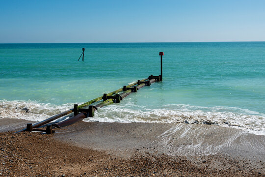 Outfall pipe going into the sea