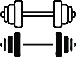 Barbell and Exercise Equipment Icons – Fitness and Workout Gym Vector Set