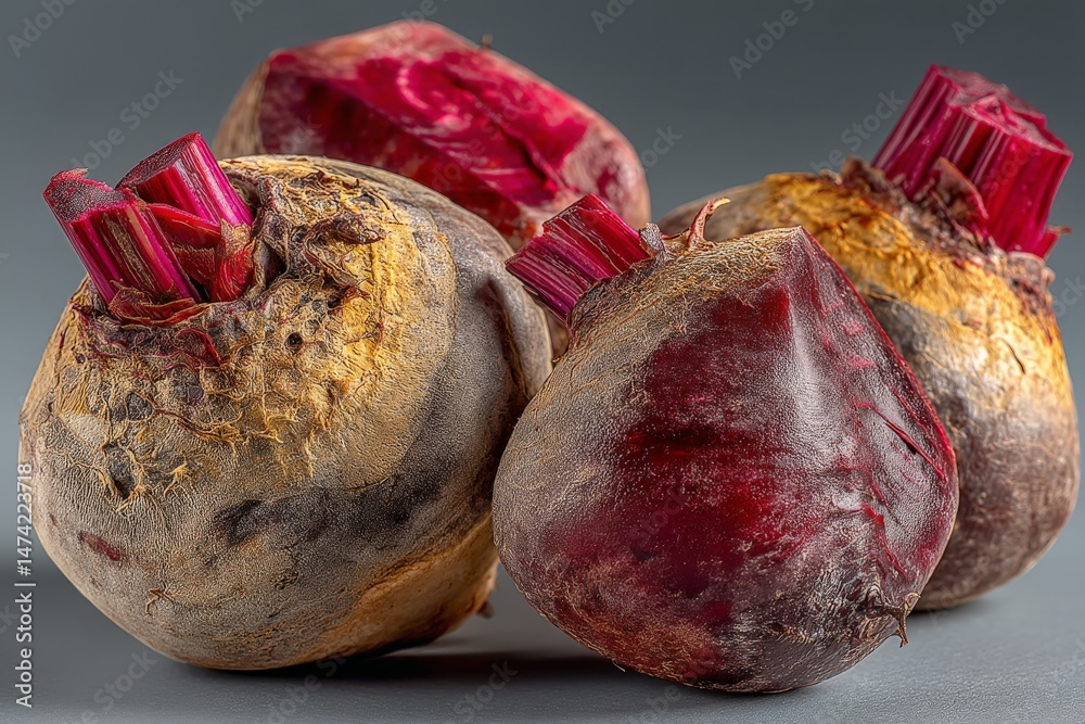 Poster Fresh beetroots gathered in a rustic setting reflecting the bountiful harvest from the local farm during late summer