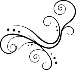 Vintage Filigree Swirls, calligraphy font style Decorative Elements, Text Ornaments curly thin line swings swashes, Flourishes Swirls, text divider, flourish Swirl ornament stroke, scroll design