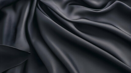 Obraz premium Dark, luxurious fabric with soft, flowing folds and elegant drapes