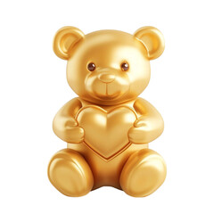 Obraz premium Golden teddy bear holding a heart love friendship cute adorable toy