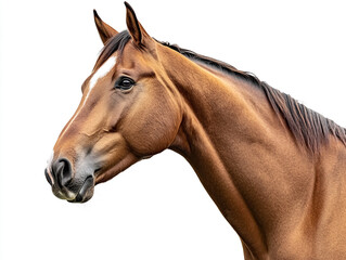 Fototapeta premium The Portrait Of A Horse Isolated On A White Background
