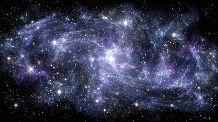 Obraz premium Galaxy astronomy is showcased in an image that displays the universe beyond the Milky Way, with a beautiful outer space background comprising colorful nebula clouds and stars