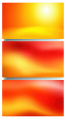 Obraz premium Sunrise Color Palette: A set of three vibrant and dynamic illustrations that capture the warm and inviting essence of sunrise using rich gradients of orange and yellow, evoking a sense of energy.