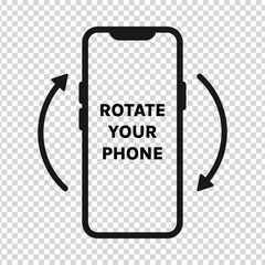 Rotate your phone symbol vector illustration on transparent background