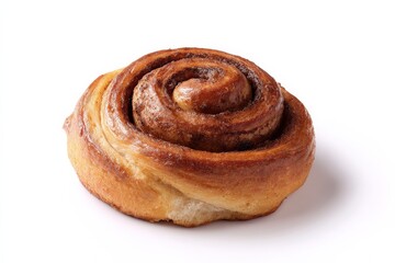 Fototapeta premium A perfectly baked cinnamon roll, golden brown and sweet-smelling.