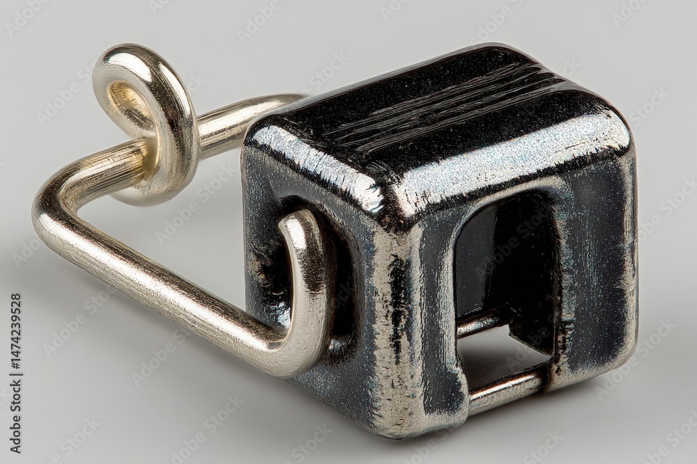 Poster Metal fastener designed for securing materials in construction settings showcasing intricate design and durability