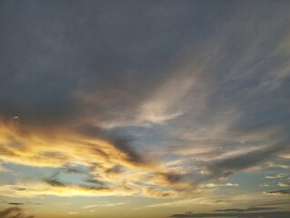 Beautiful dramatic sunset sky and clouds background