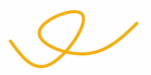 orange wavy curly line vector. orange wavy line stroke. Swoosh, swash underline stroke. Abstract orange wavy thin line. Scribble element.